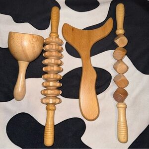 4 Piece Wood Therapy Massage Tool Set
